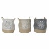 Cesto per i Panni Sporchi DKD Home Decor Beige Grigio Marrone Chiaro 39 x 39 x 41 cm 3 Pezzi (3 Unità)