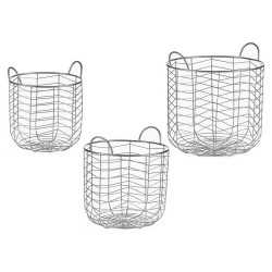 Set di Cesti Gift Decor B2609 Argentato Argento Metallo 40 x 42,5 x 40 cm