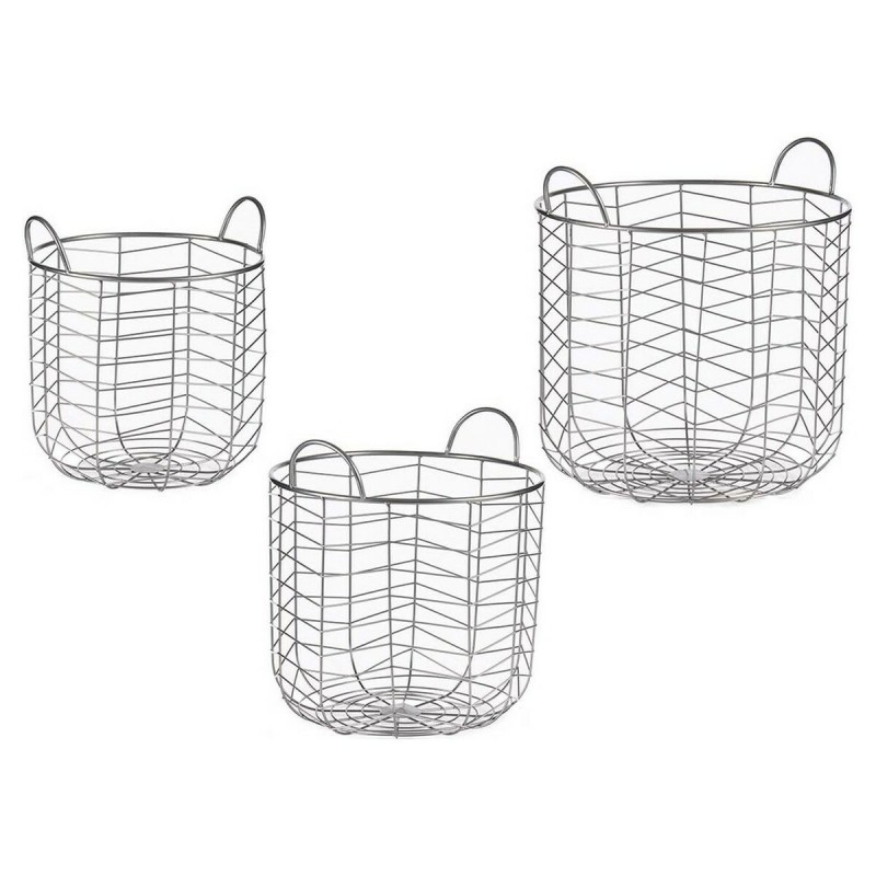 Set di Cesti Gift Decor B2609 Argentato Argento Metallo 40 x 42,5 x 40 cm Set di Cesti Gift Decor B2609 Argentato Argento Metallo 40 x 42,5 x 40 cm