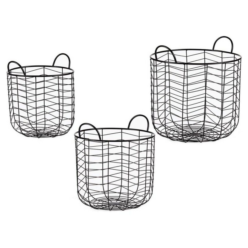 Set di Cesti Gift Decor B2609 Nero Metallo 40 x 42,5 x 40 cm Set di Cesti Gift Decor B2609 Nero Metallo 40 x 42,5 x 40 cm