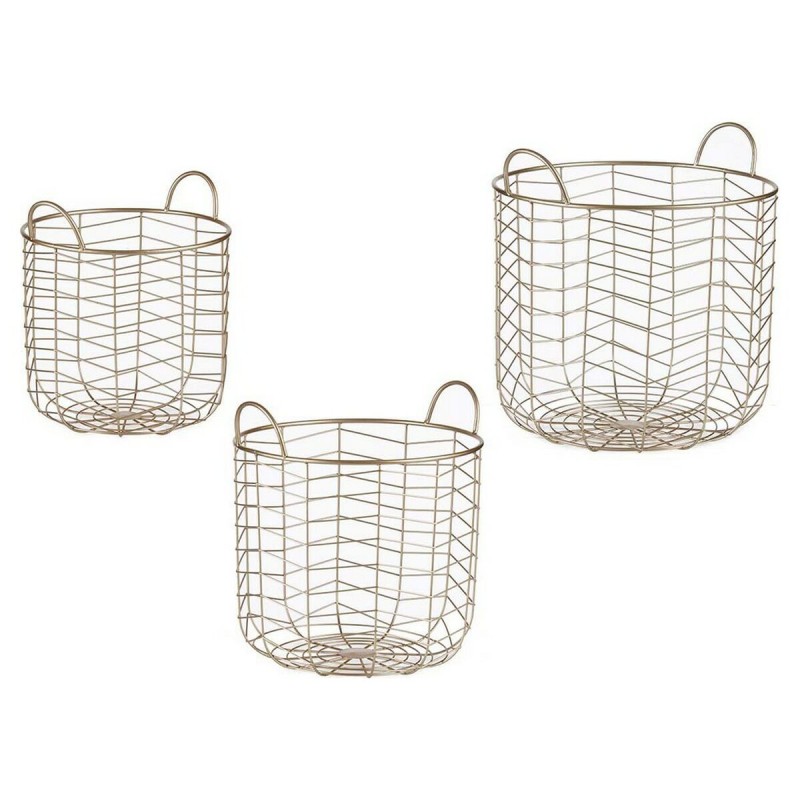 Set di Cesti Gift Decor B2609 Dorato Metallo 40 x 42,5 x 40 cm Set di Cesti Gift Decor B2609 Dorato Metallo 40 x 42,5 x 40 cm