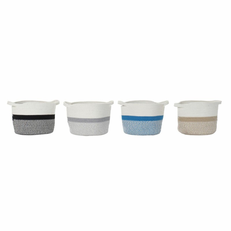 Cestino DKD Home Decor Azzurro Nero Beige Grigio 25 x 25 x 20 cm (4 Pezzi) Cestino DKD Home Decor Azzurro Nero Beige Grigio 25 x 25 x 20 cm (4 Pezzi)
