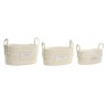 Set di Cestini DKD Home Decor Naturale Marrone Chiaro Fibra naturale Boho 34 x 23 x 20 cm 3 Pezzi