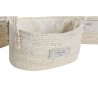 Set di Cestini DKD Home Decor Naturale Marrone Chiaro Fibra naturale Boho 34 x 23 x 20 cm 3 Pezzi