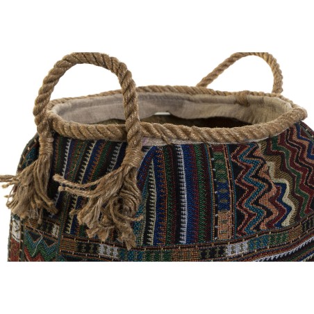 Cestino DKD Home Decor Multicolore Fibra naturale Boho 30 x 30 x 30 cm 2 Pezzi (2 Unità)