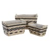 Set di Cestini DKD Home Decor Grigio Naturale Fibra naturale 38 x 26 x 24 cm 3 Pezzi