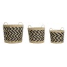 Set di Cestini DKD Home Decor Nero Marrone Chiaro Fibra naturale (3 Pezzi) (3 Unità)