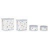 Set di Cesti DKD Home Decor Bianco Nero Grigio Dorato Bambù Stelle 41 x 31 x 42 cm 4 Pezzi