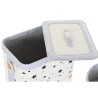 Set di Cesti DKD Home Decor Bianco Nero Grigio Dorato Bambù Stelle 41 x 31 x 42 cm 4 Pezzi