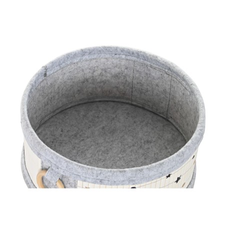 Set di Cesti DKD Home Decor Bianco Nero Grigio Dorato Bambù Stelle 41 x 31 x 42 cm 4 Pezzi