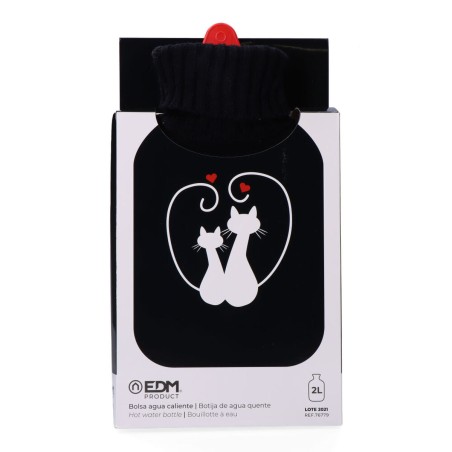 Borsa Acqua Calda EDM 76779 Nero Nero/Bianco Lana 2 L
