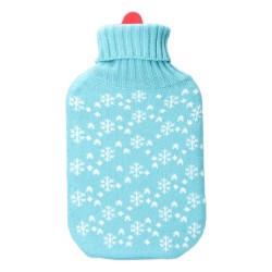 Borsa Acqua Calda EDM 76771 Azzurro Azzurro/Bianco Fiocchi di neve Lana 2 L Plastica
