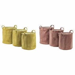 Set di Cestini DKD Home Decor Senape Terracotta 38 x 38 x 40 cm 3 Pezzi (2 Unità)