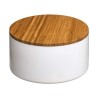 Scatola portaoggetti con coperchio 5five Simply Smart Natureo Bianco Naturale Vetro Bambù ABS ø 13,5 x 7 cm