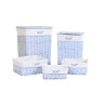 Set di Cesti DKD Home Decor Azzurro Celeste vimini Per bambini 44 x 34 x 56 cm 5 Pezzi