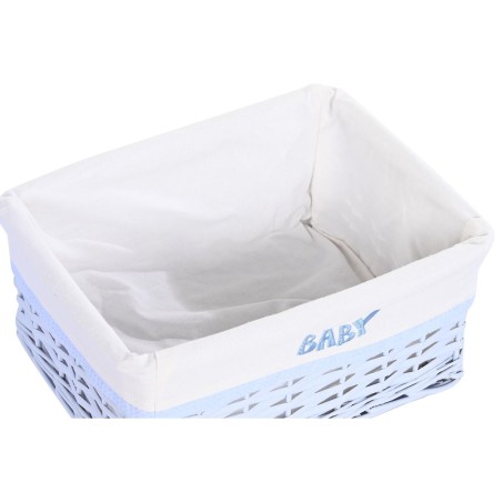 Set di Cesti DKD Home Decor Azzurro Celeste vimini Per bambini 44 x 34 x 56 cm 5 Pezzi