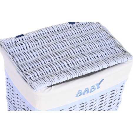 Set di Cesti DKD Home Decor Azzurro Celeste vimini Per bambini 44 x 34 x 56 cm 5 Pezzi