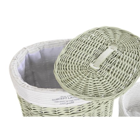 Set di Cesti DKD Home Decor Verde vimini 51 x 37 x 56 cm 5 Pezzi