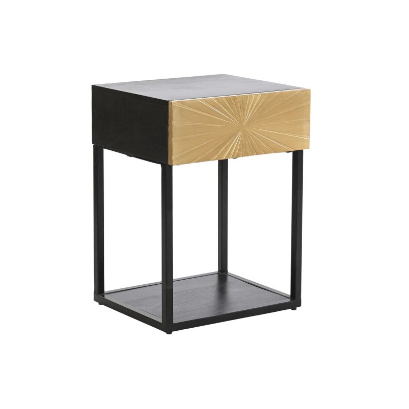 Comodino DKD Home Decor Dorato 35 x 40 x 55 cm Nero Metallo Legno Comodino DKD Home Decor Dorato 35 x 40 x 55 cm Nero Metallo Legno