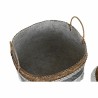 Set di Cestini DKD Home Decor Bianco Grigio Naturale Bambù