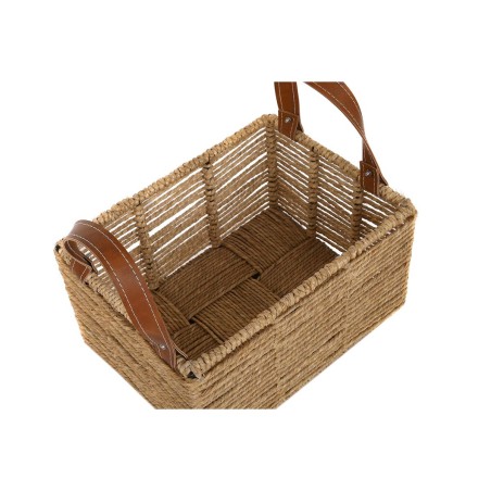 Set di Cestini DKD Home Decor Marrone Naturale Metallo Corda Boho 36 x 27 x 20 cm 36 x 27 x 33 cm