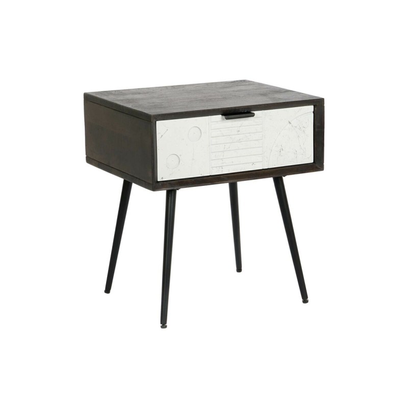 Comodino DKD Home Decor 45 x 38 x 50 cm Nero Metallo Bianco Legno di mango Wengue Comodino DKD Home Decor 45 x 38 x 50 cm Nero Metallo Bianco Legno di mango Wengue