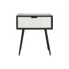 Comodino DKD Home Decor 45 x 38 x 50 cm Nero Metallo Bianco Legno di mango Wengue