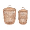 Set di Cestini DKD Home Decor Naturale Marrone Chiaro (2 Pezzi)