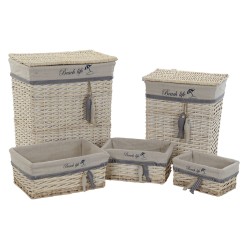 Set di Cestini DKD Home Decor Azzurro Beige Spirali Mediterraneo 47 x 35 x 56 cm 5 Pezzi