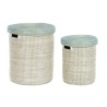 Set di Cestini DKD Home Decor Azzurro Bianco Naturale Erba di mare (2 Pezzi)