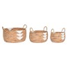 Set di Cestini DKD Home Decor Bianco Naturale Corda Erba di mare (3 Pezzi)