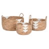 Set di Cestini DKD Home Decor Bianco Naturale Corda Erba di mare (3 Pezzi)