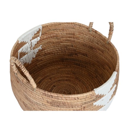 Set di Cestini DKD Home Decor Bianco Naturale Corda Erba di mare (3 Pezzi)