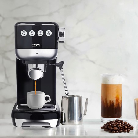 Caffettiera Express a Leva EDM 07707 Nero 2 Tazze 1,3 L