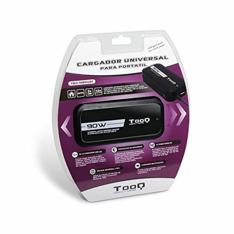 Caricabatterie Portatile TooQ TQLC-90BS02AT 90 W 90W Caricabatterie Portatile TooQ TQLC-90BS02AT 90 W 90W