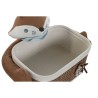 Set di Cestini Home ESPRIT Azzurro Marrone 43 x 33 x 32,5 cm 2 Pezzi