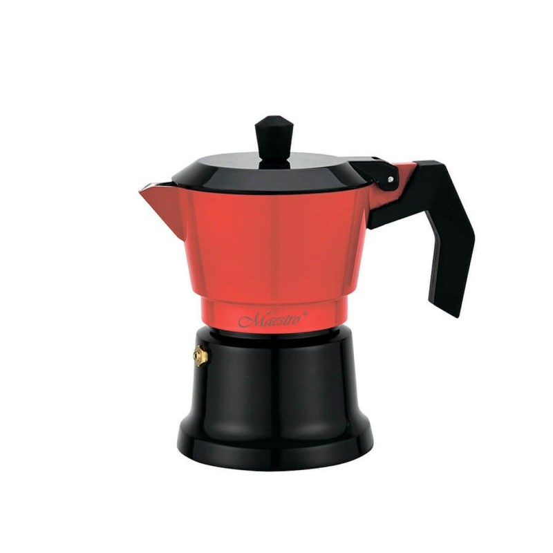 Caffettiera Italiana Feel Maestro MR-1657-3 Nero Rosso Alluminio 150 ml 3 Tazze Caffettiera Italiana Feel Maestro MR-1657-3 Nero Rosso Alluminio 150 ml 3 Tazze