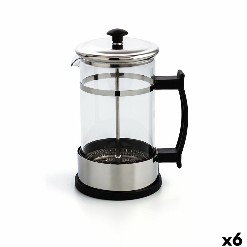 Caffettiera a Stantuffo Quid Serenia Trasparente Vetro Acciaio inossidabile 600 ml (6 Unità) Caffettiera a Stantuffo Quid Serenia Trasparente Vetro Acciaio inossidabile 600 ml (6 Unità)