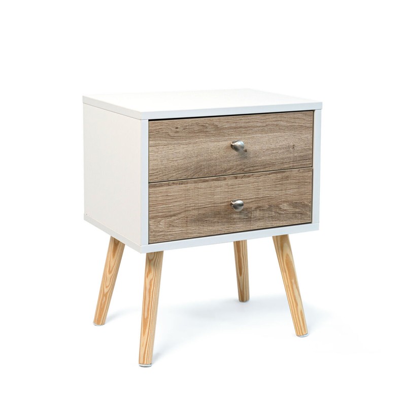 Comodino Vinthera Moa Bianco Marrone 40 x 49,5 x 30 cm Comodino Vinthera Moa Bianco Marrone 40 x 49,5 x 30 cm