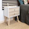 Comodino Vinthera Moa Bianco Marrone 40 x 49,5 x 30 cm