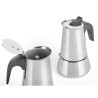Caffettiera Italiana Kinvara S12AA-4T Nero Argentato Acciaio 4 Tazze