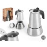 Caffettiera Italiana Kinvara S12AA-4T Nero Argentato Acciaio 4 Tazze