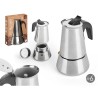 Caffettiera Italiana Kinvara S12AA-6T Nero Argentato Acciaio 6 Tazze