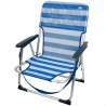 Sedia da Spiaggia Aktive Pieghevole Azzurro 44 x 72 x 35 cm (4 Unità)