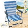 Sedia da Spiaggia Aktive Pieghevole Azzurro 44 x 72 x 35 cm (4 Unità)