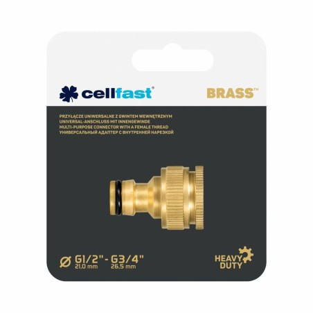 Connettore tubo Cellfast 3/4" 1/2" Ottone Rubinetto