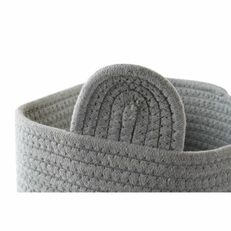 Cesta Decorativa DKD Home Decor Bianco Grigio Per bambini Orso 25 x 25 x 37 cm (2 Unità)