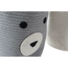 Cesta Decorativa DKD Home Decor Bianco Grigio Per bambini Orso 25 x 25 x 37 cm (2 Unità)