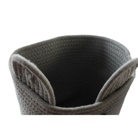 Cesta Decorativa DKD Home Decor Bianco Grigio Per bambini Orso 25 x 25 x 37 cm (2 Unità)