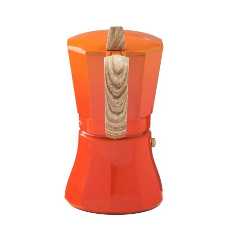 Caffettiera Italiana Oroley Petra Arancio Alluminio 6 Tazze